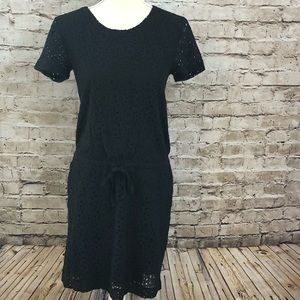 LOU & GREY Black Crochet Lace Look Dress